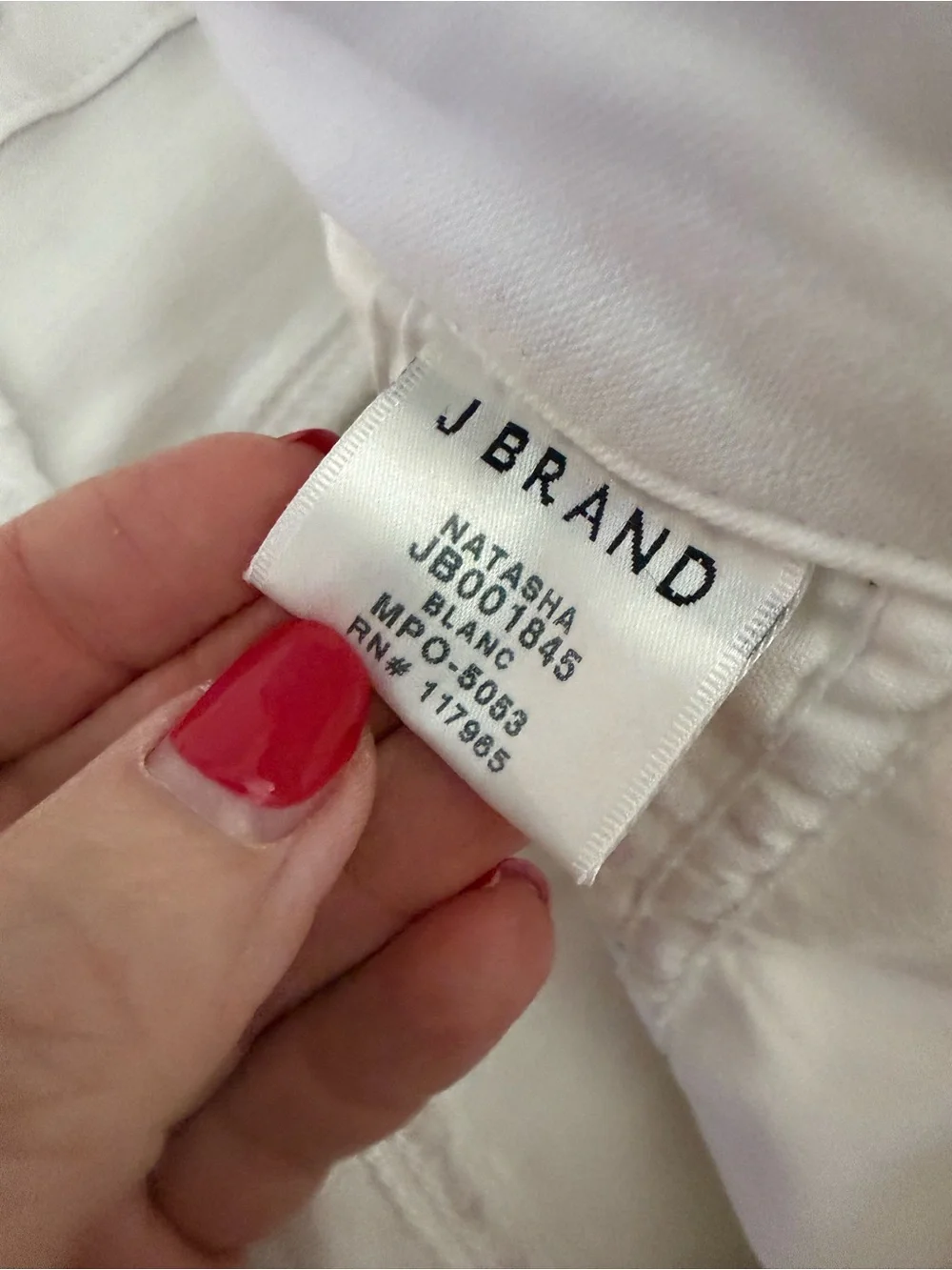 J Brand White High-Rise Button-Detail Jeans